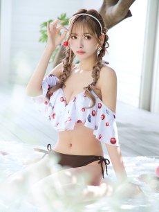 画像14: 【即日発送】【ビキニ】【水着】フリルショルダーさくらんぼビキニ[YMT] (14)
