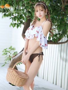 画像3: 【即日発送】【ビキニ】【水着】フリルショルダーさくらんぼビキニ[YMT] (3)