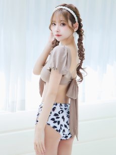 画像10: 【即日発送】【ビキニ】【水着】袖ありギャザーダルメシアンビキニ[YMT] (10)