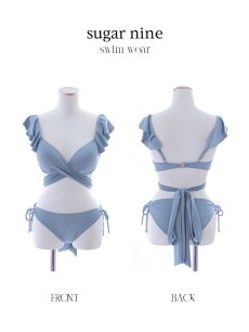 画像29: 【即日発送】【ビキニ】【水着】ショルダーフリルクロスビキニ/無地/シンプル[YMT] (29)