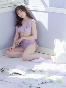 画像29: 【即日発送】【水着セール】【ビキニ】【水着】フリルショルダービキニ/ハイウエスト/無地/シンプル[YMT] (29)