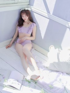 画像27: 【即日発送】【水着セール】【ビキニ】【水着】フリルショルダービキニ/ハイウエスト/無地/シンプル[YMT] (27)