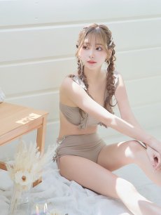 画像39: 【即日発送】【水着セール】【ビキニ】【水着】フリルショルダービキニ/ハイウエスト/無地/シンプル[YMT] (39)