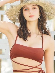 画像5: 【即日発送】【ビキニ】【水着】テラコッタ/ヘルシーホルタービキニ[YMT] (5)