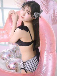 画像8: 【即日発送】【水着セール】【ビキニ】【水着】ギンガムフリルビキニ[M190-SW-23PY][YMT] (8)