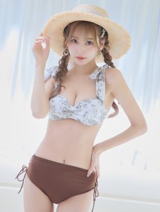 画像8: 【即日発送】【ビキニ】【水着】トワルドジュイ柄 / ショルダーリボンビキニ[YMT] (8)