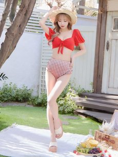 画像4: 【即日発送】【ビキニ】【水着】パフスリーブ2wayビキニ[M200-SW-23PY][YMT] (4)