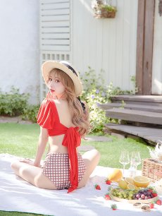 画像8: 【即日発送】【ビキニ】【水着】パフスリーブ2wayビキニ[M200-SW-23PY][YMT] (8)