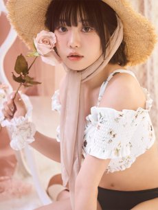 画像5: 【即日発送】【水着セール】【ビキニ】【水着】オフショルビキニ /花柄/シャーリング/ニット/2点セット[YMT] (5)