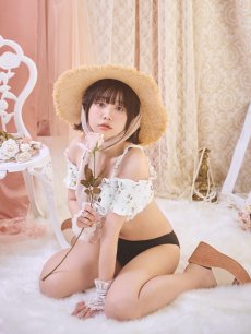 画像6: 【即日発送】【水着セール】【ビキニ】【水着】オフショルビキニ /花柄/シャーリング/ニット/2点セット[YMT] (6)