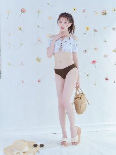 画像15: 【即日発送】【水着セール】【ビキニ】【水着】オフショルビキニ /花柄/シャーリング/ニット/2点セット[YMT] (15)