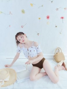 画像4: 【即日発送】【水着セール】【ビキニ】【水着】オフショルビキニ /花柄/シャーリング/ニット/2点セット[YMT] (4)