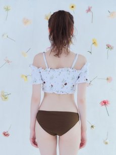 画像9: 【即日発送】【水着セール】【ビキニ】【水着】オフショルビキニ /花柄/シャーリング/ニット/2点セット[YMT] (9)