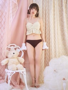 画像4: 【即日発送】【ビキニ】【水着】フリルレースビキニ /ベアトップ/ペプラム/2点セット[YMT] (4)