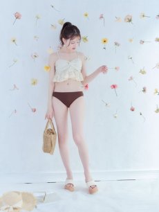 画像11: 【即日発送】【ビキニ】【水着】フリルレースビキニ /ベアトップ/ペプラム/2点セット[YMT] (11)