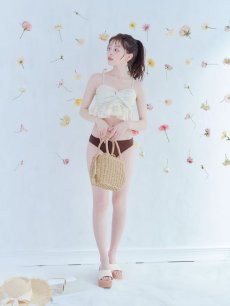 画像12: 【即日発送】【ビキニ】【水着】フリルレースビキニ /ベアトップ/ペプラム/2点セット[YMT] (12)