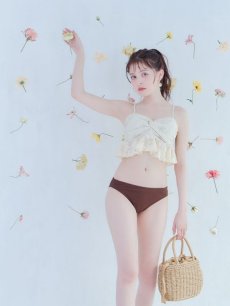 画像13: 【即日発送】【ビキニ】【水着】フリルレースビキニ /ベアトップ/ペプラム/2点セット[YMT] (13)