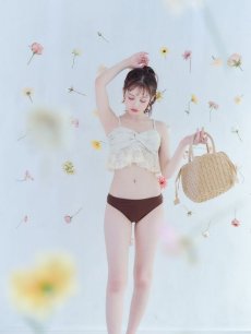 画像6: 【即日発送】【ビキニ】【水着】フリルレースビキニ /ベアトップ/ペプラム/2点セット[YMT] (6)