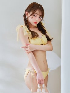 画像18: 【即日発送】【ビキニ】【水着】チュールリボン バストアップ ビキニ 2点セット[YMT] (18)