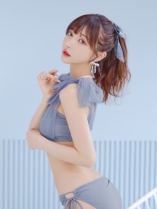 画像19: 【即日発送】【ビキニ】【水着】チュールリボン バストアップ ビキニ 2点セット[YMT] (19)