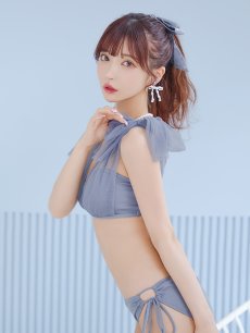 画像22: 【即日発送】【ビキニ】【水着】チュールリボン バストアップ ビキニ 2点セット[YMT] (22)