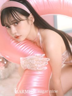 画像3: 【即日発送】【ビキニ】【水着】千鳥格子柄  バッククロスリボン クロスビキニ 2点セット[FB01] (3)