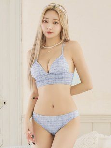 画像27: 【即日発送】【水着セール】【ビキニ】【水着】 ツイードプリント トライアングル ビキニ 2点セット[YMT] (27)