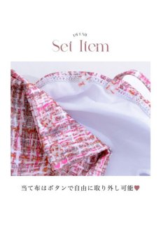 画像23: 【即日発送】【ビキニ】【水着】ツイード柄ビッグリボンビキニ 2点セット[YMT] (23)
