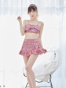 画像10: 【即日発送】【ビキニ】【水着】ツイード柄ビッグリボンビキニ 2点セット[YMT] (10)