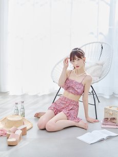 画像12: 【即日発送】【ビキニ】【水着】ツイード柄ビッグリボンビキニ 2点セット[YMT] (12)