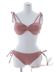 画像21: 【即日発送】【ビキニ】ショルダー紐リボンシンプルビキニ 2点セット【水着】[YMT] (21)