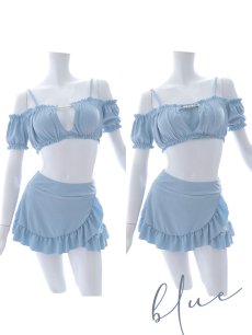 画像26: 【即日発送】【ビキニ】【水着】袖付きシャーリングトップス 4点セット[YMT] (26)