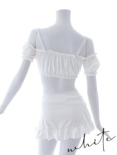 画像29: 【即日発送】【ビキニ】【水着】袖付きシャーリングトップス 4点セット[YMT] (29)