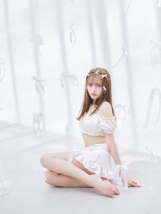 画像10: 【即日発送】【ビキニ】【水着】袖付きシャーリングトップス 4点セット[YMT] (10)