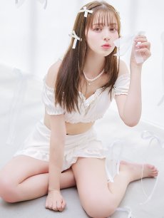 画像14: 【即日発送】【ビキニ】【水着】袖付きシャーリングトップス 4点セット[YMT] (14)