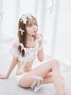 画像15: 【即日発送】【ビキニ】【水着】袖付きシャーリングトップス 4点セット[YMT] (15)