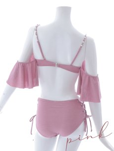 画像26: 【即日発送】【ビキニ】【水着】ハイウエストビッグラメリボン&ビジューキャミソールビキニ 2点セット[YMT] (26)