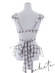 画像22: 【即日発送！】【ビキニ】バックリボン肩フリルツイード柄ビキニ 2点セット【水着】[YMT] (22)