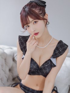 画像25: 【即日発送！】【ビキニ】バックリボン肩フリルツイード柄ビキニ 2点セット【水着】[YMT] (25)