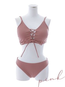 画像23: 【即日発送!】【ビキニ】【水着】レースアップトライアングルビキニ 2点セット[YMT] (23)