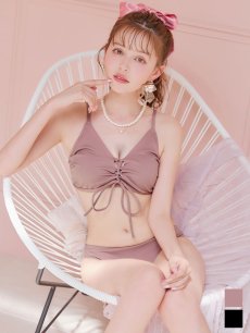 画像4: 【即日発送!】【ビキニ】【水着】レースアップトライアングルビキニ 2点セット[YMT] (4)