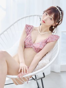 画像16: 【即日発送】【ビキニ】【水着】肩フリルツイード柄ビキニ 2点セット[YMT] (16)