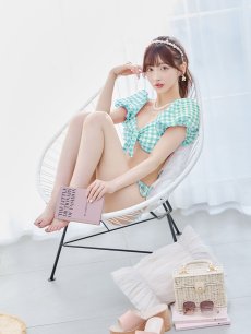 画像40: 【即日発送！】【ビキニ】【水着】ギンガムチェックパフスリビキニ 2点セット[YMT] (40)