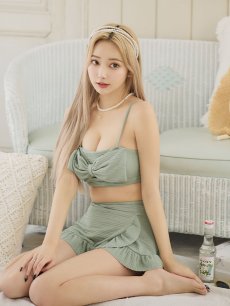 画像21: 【即日発送！】【ビキニ】【水着】ワッフル生地ビッグリボンビキニ 2点セット[YMT] (21)