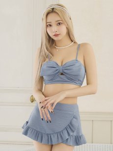 画像4: 【即日発送！】【ビキニ】【水着】ワッフル生地ビッグリボンビキニ 2点セット[YMT] (4)