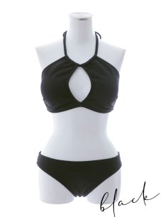 画像20: 【ビキニ】【水着】ホルターネックリブシンプルビキニ 2点セット[YMT] (20)