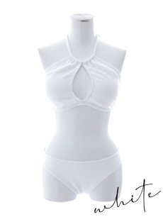 画像26: 【ビキニ】【水着】ホルターネックリブシンプルビキニ 2点セット[YMT] (26)