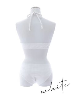 画像27: 【ビキニ】【水着】ホルターネックリブシンプルビキニ 2点セット[YMT] (27)