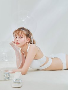 画像14: 【即日発送】【ビキニ】【水着】バッククロスリボンワンカラービキニ 2点セット [YMT] (14)