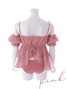 画像44: 【即日発送】【ビキニ】【水着】フリルシフォン×オフショルダー ビキニ  2点セット[FB01]【一部予約商品/6月上旬発送予定】 (44)